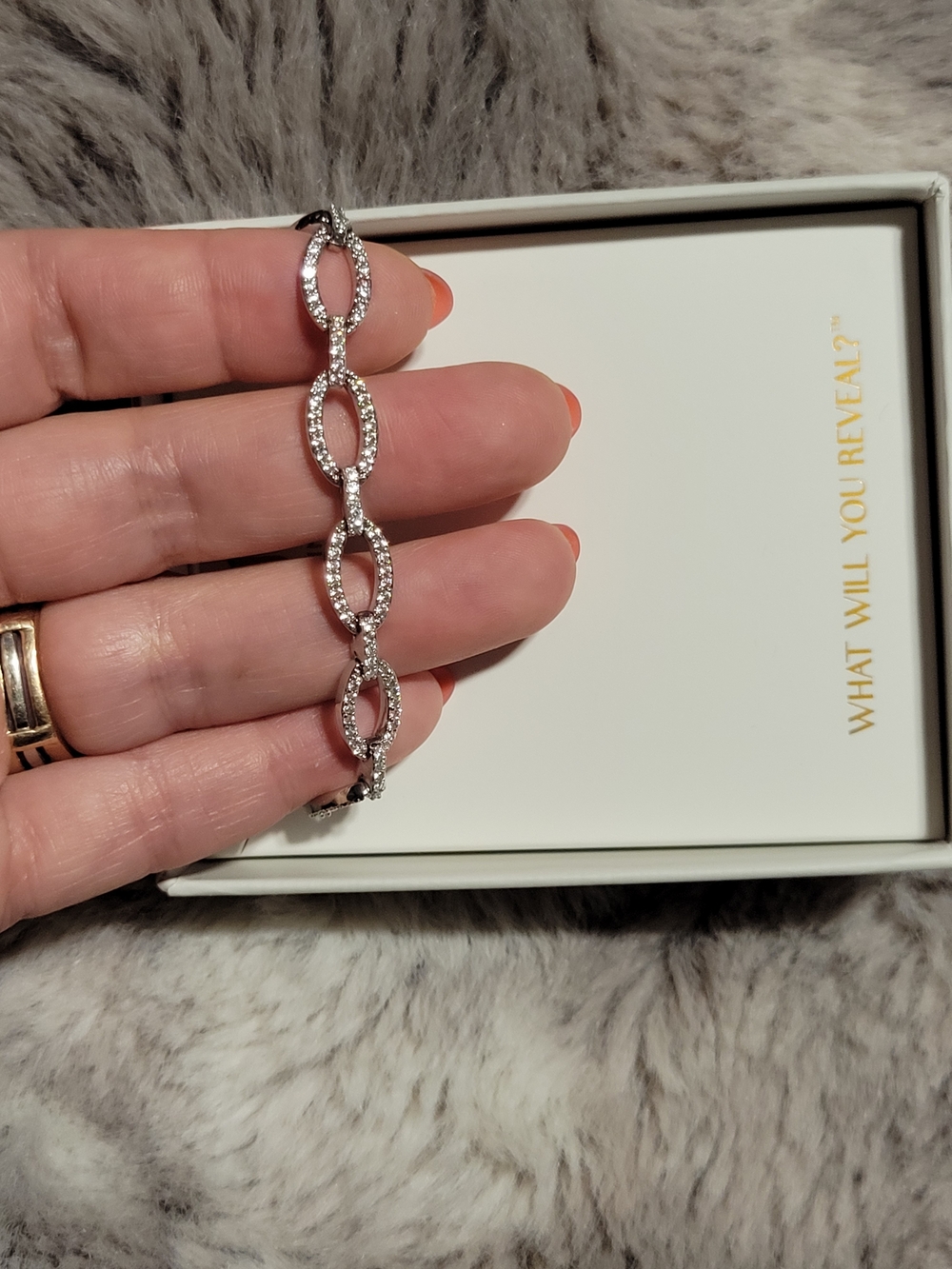 Pavé Oval Link Silver Bracelet - Women Jewelry Bracelets